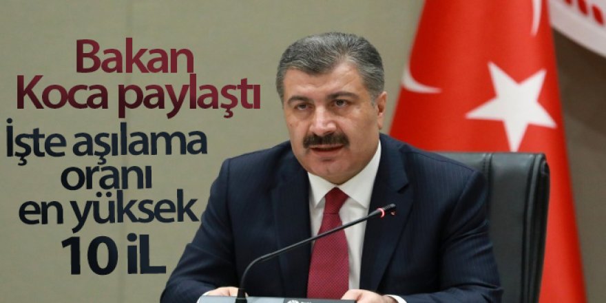 Bakan Koca paylaştı: İşte aşılama oranı en yüksek 10 il