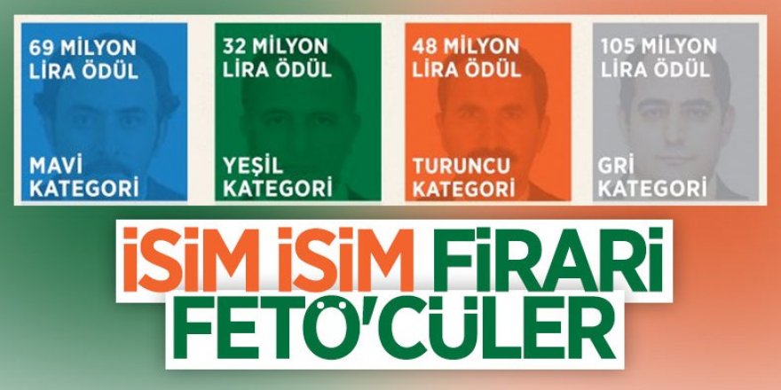 Firari FETÖ'cüler için 664 milyon lira ödül