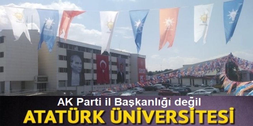 Üniversiteyi AK Parti bayraklarıyla donattılar
