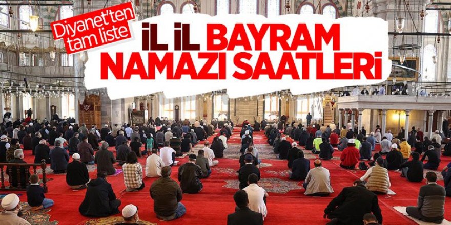 Kurban Bayramı namazı saatleri