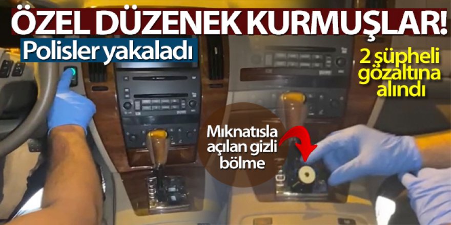 Zırhlı aracın mıknatısla açılan gizli bölmesinden silah ve uyuşturucu çıktı