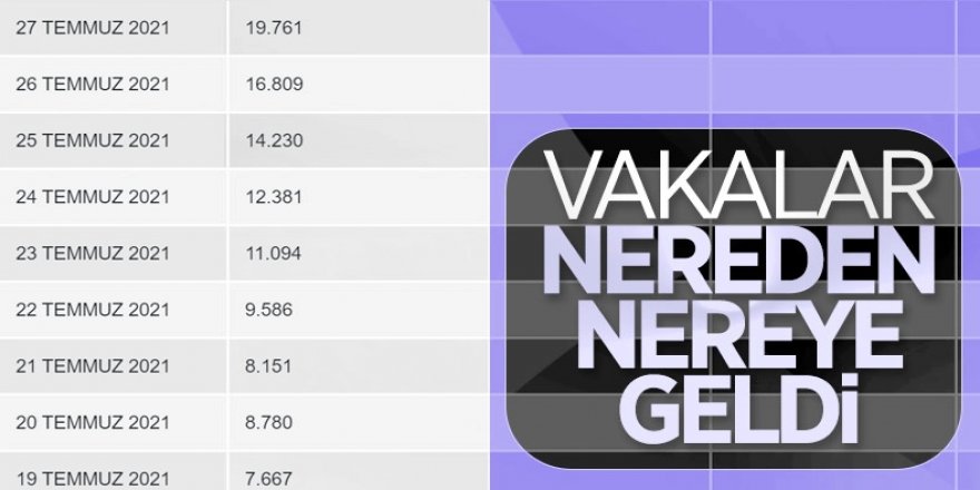 Bayram tatili döneminde değişen koronavirüs vaka tablosu