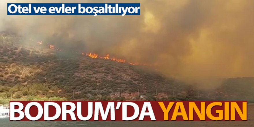 Bodrum'daki yangın kısa sürede büyüdü, mahallenin boşaltılması için anons yapılıyor