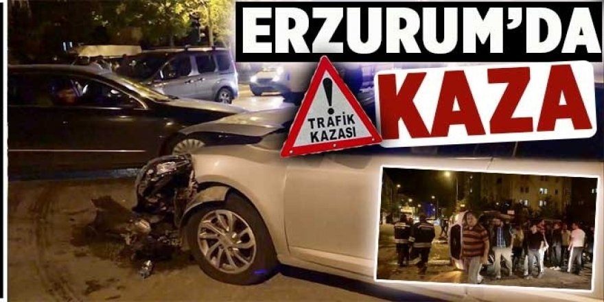 Erzurum’da servis minibüsüyle otomobil çarpıştı: 3 yaralı