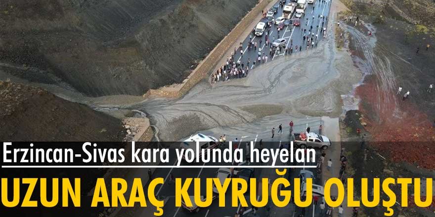 Erzincan-Sivas kara yolunda heyelan