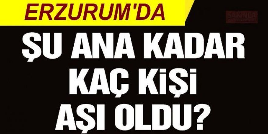 Erzurum'da kaç kişi aşılandı - Vimarsana News