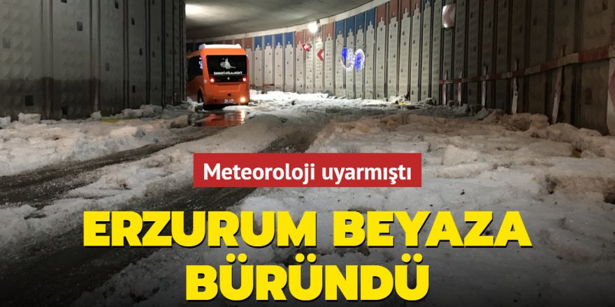 Erzurum beyaza büründü, görenler şaşkına döndü