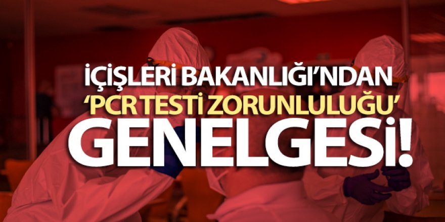 İçişleri Bakanlığı'ndan "PCR Testi Zorunluluğu" genelgesi - Vimarsana News