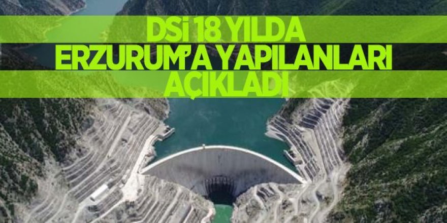 DSİ 18 yılda Erzurum’a yaplanları açıkladı