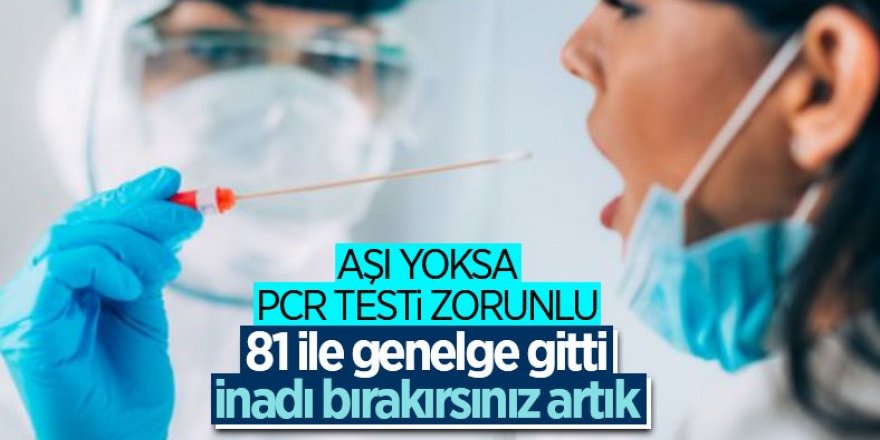 İçişleri Bakanlığı'ndan PCR testi konulu yeni genelge