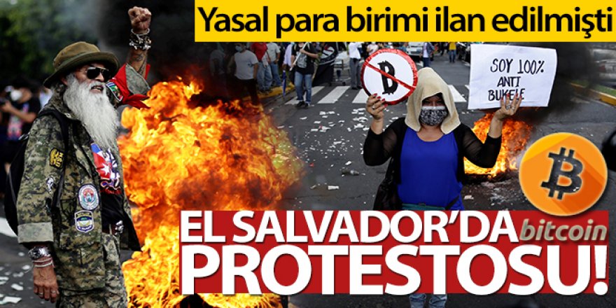 El Salvador'da Bitcoin protestosu