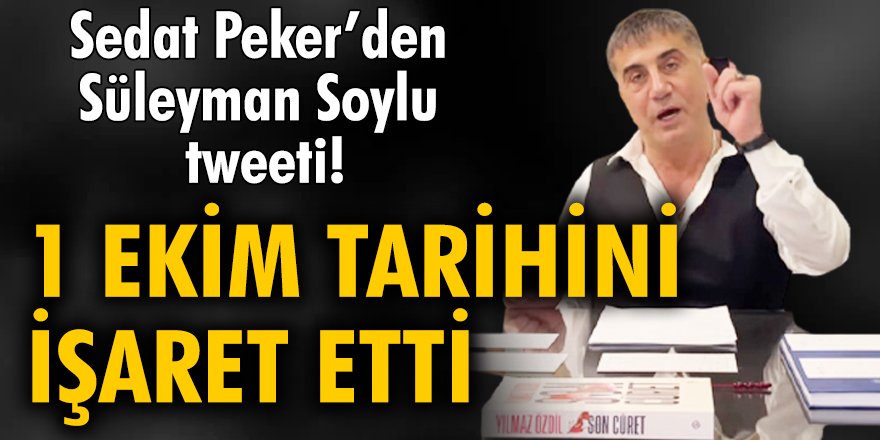 Sedat Peker'den Süleyman Soylu tweeti: 1 Ekim tarihini işaret etti