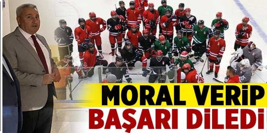 Taşkesenligil'den buz hokeycilere moral ziyareti