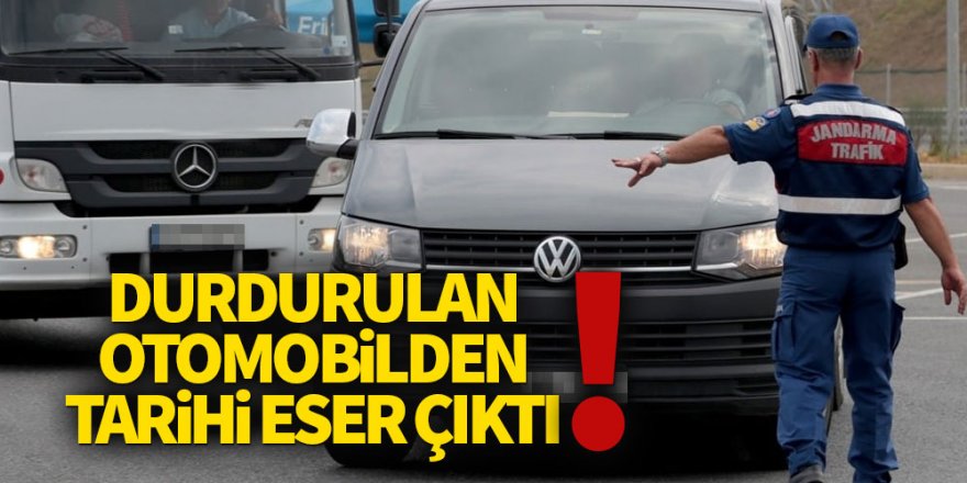 Göle'de durdurulan otomobilden tarihi eser fışkırdı