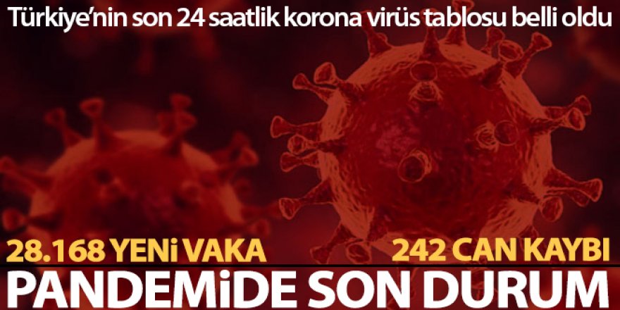 Türkiye'nin son 24 saatlik korona virüs tablosunu açıkladı