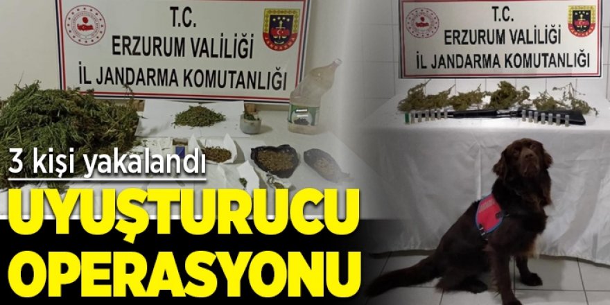 Erzurum’da uyuşturucu operasyonu: 3 gözaltı