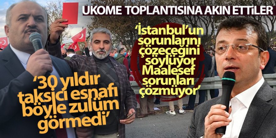 İstanbul'da taksiciler UKOME toplantısına akın etti