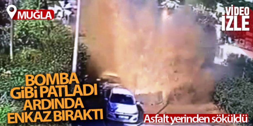 Ana su hattı bomba gibi patladı, o anlar kameraya yansıdı