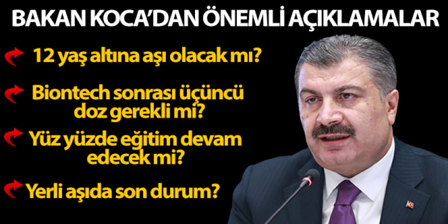 Bakan Koca'dan okulların kapanmasıyla ilgili önemli açıklama