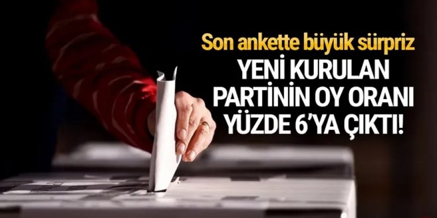 Yeni kurulan partinin oy oranı yüzde 6'ya çıktı