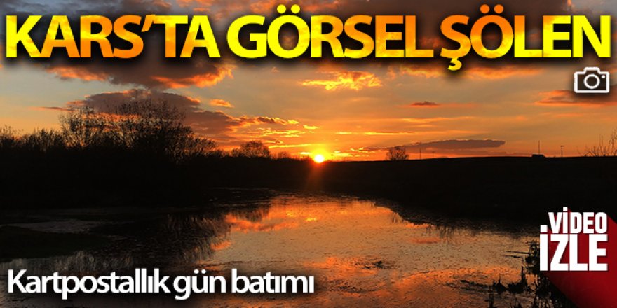 Kars'ta kartpostallık gün batımı