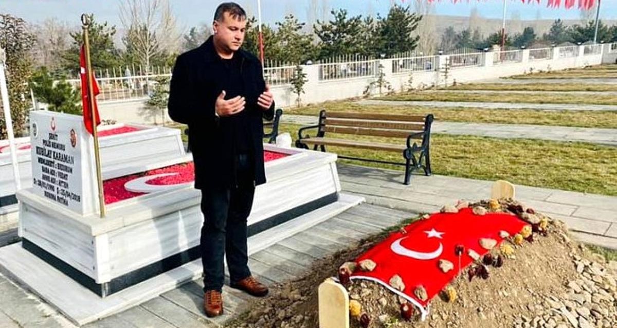 Havran'da şehit olan polisin mezarına ziyaret