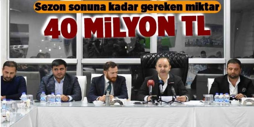 Erzurumspor'a, 'Sezon sonuna kadar 40 milyon TL lazım!'