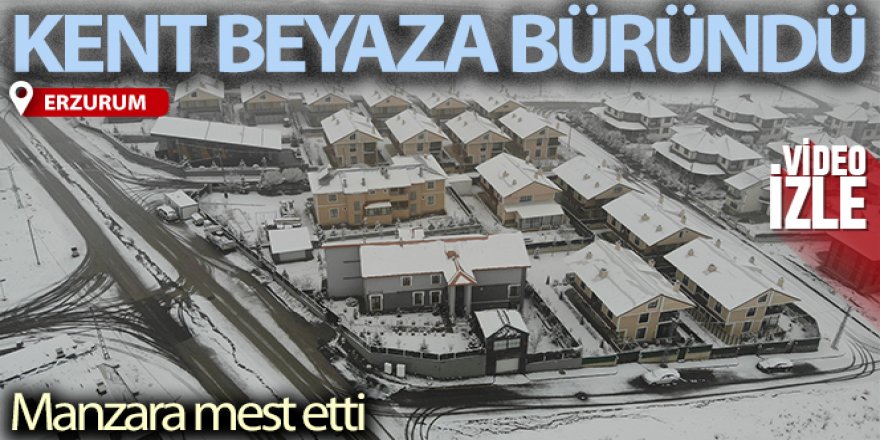 Erzurum karla kaplandı, manzarası mest etti