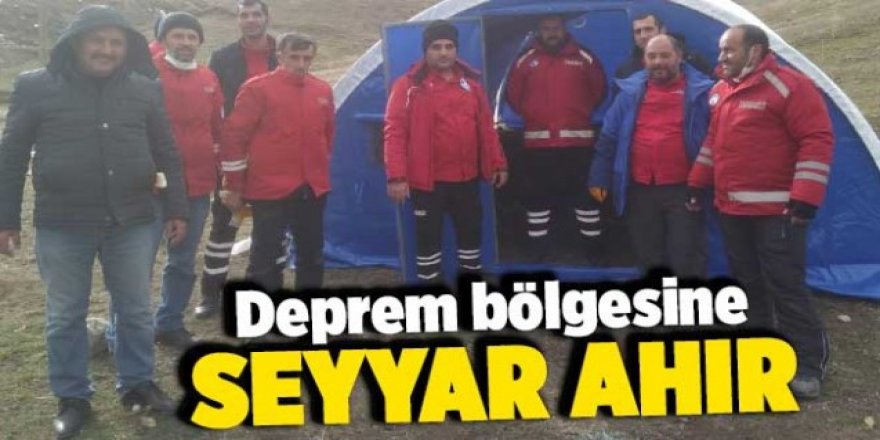 Erzurum’da depremzedeler için seyyar ahırlar kuruldu