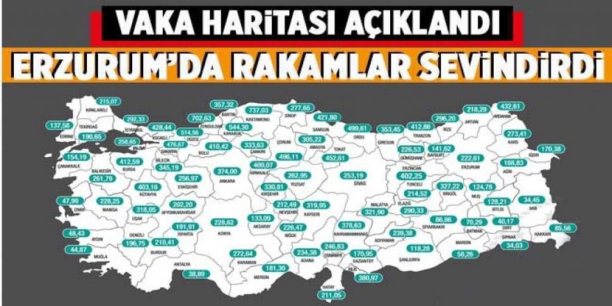 Haftalık vaka haritası açıklandı!