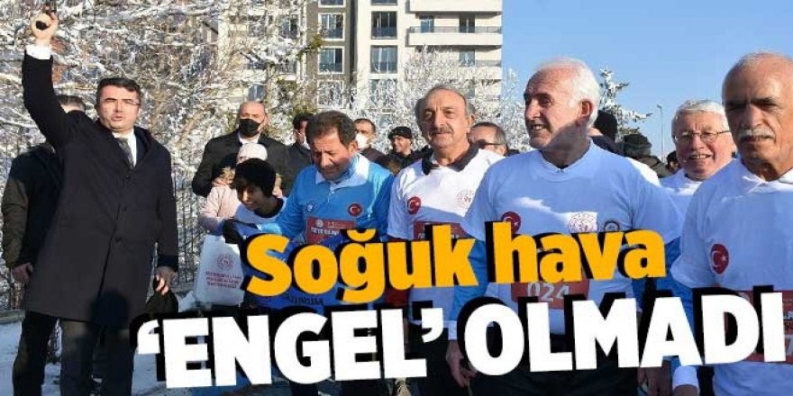 Erzurum'da Engelliler için eksi 5 derecede koştular