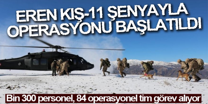 Eren Kış-11 Şenyayla Şehit Jandarma Üsteğmen İsmail Moray Operasyonu başlatıldı