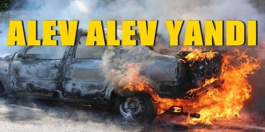 Erzurum'da buz kazası: Araç yanarak kül oldu