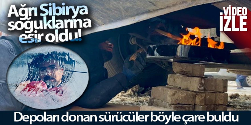 Sibirya soğukları Ağrı'da araçların depolarını dondurdu