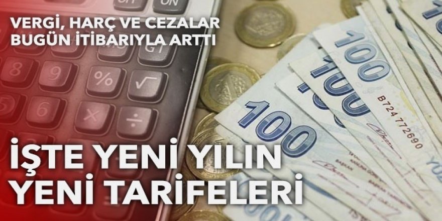 Yeni yılda uygulanacak vergi, ceza ve harçlar