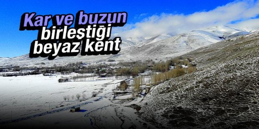 Kar ve buzun birleştiği beyaz kentte görsel şölen