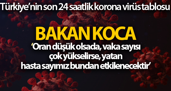 Sağlık Bakanlığı, Türkiye'nin son 24 saatlik korona virüs tablosunu açıkladı