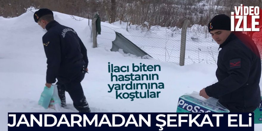 Yolu kardan kapanan köyde ilacı biten hastanın yardımına jandarma koştu