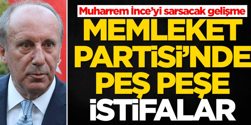 Memleket Partisi'nde peş peşe istifalar!