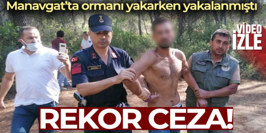 Manavgat'ta orman yakarken yakalanan şüpheliye rekor ceza