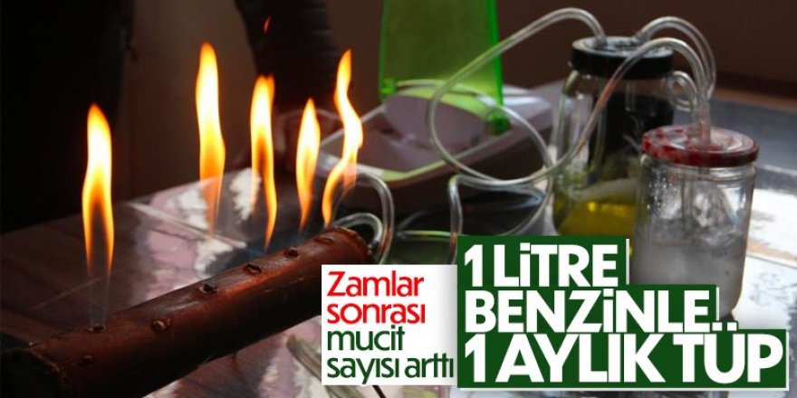 Bitlis'teki işçi kendi imkanlarıyla gaz üretti
