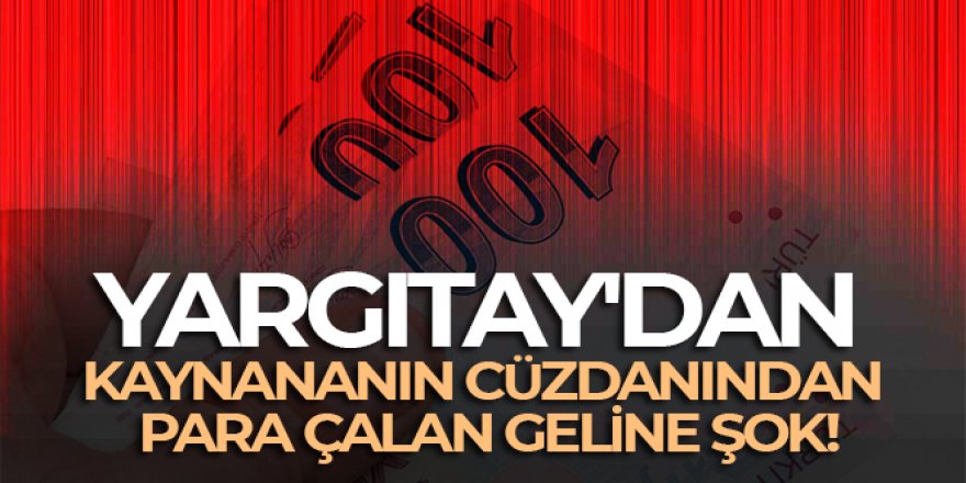 Yargıtay'dan kaynananın cüzdanından para çalan geline şok