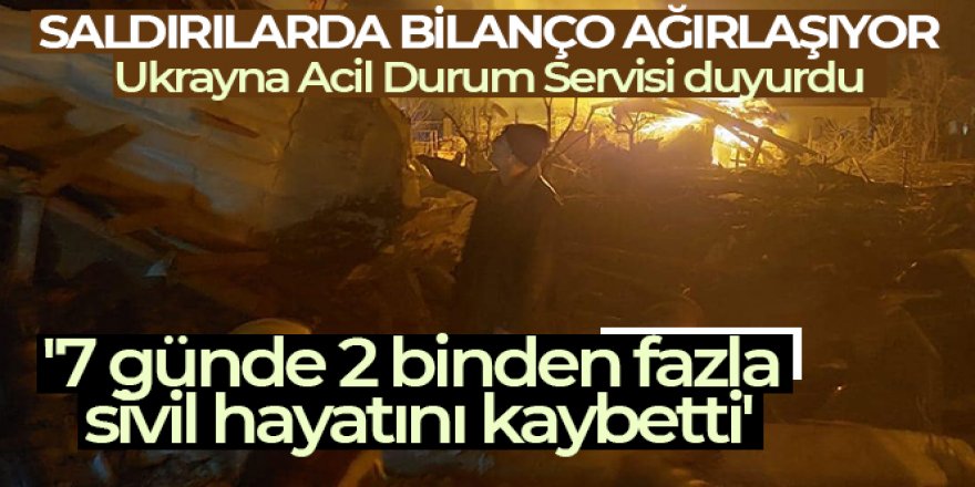 Ukrayna Acil Durum Servisi: '7 günde 2 binden fazla sivil hayatını kaybetti'