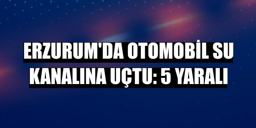 Erzurum’da otomobil su kanalına uçtu: 5 yaralı