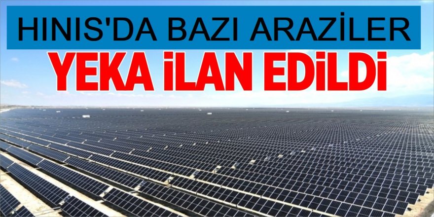 Hınıs’ta güneşe dayalı yeni YEKA arazisi