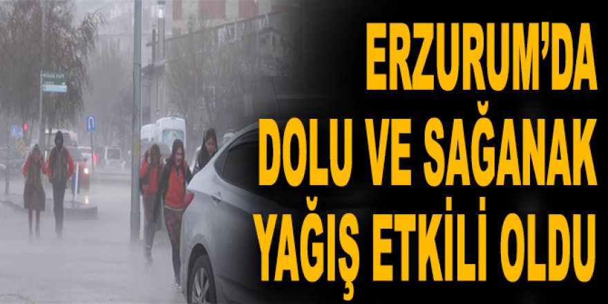 Dolu yağışı ilçe merkezini beyaza bürüdü