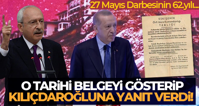 Cumhurbaşkanı Erdoğan, Kılıçdaroğlu'na tarihi belgeyle tepki gösterdi