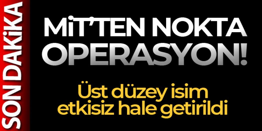 MİT'ten operasyon: PKK'nın üst düzey ismi etkisiz hale getirildi!