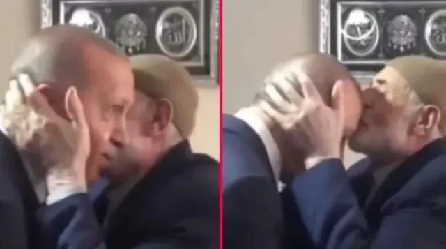 Cumhurbaşkanı Erdoğan'dan elini öpmek isteyen yaşlı adama: Alnımdan öp!