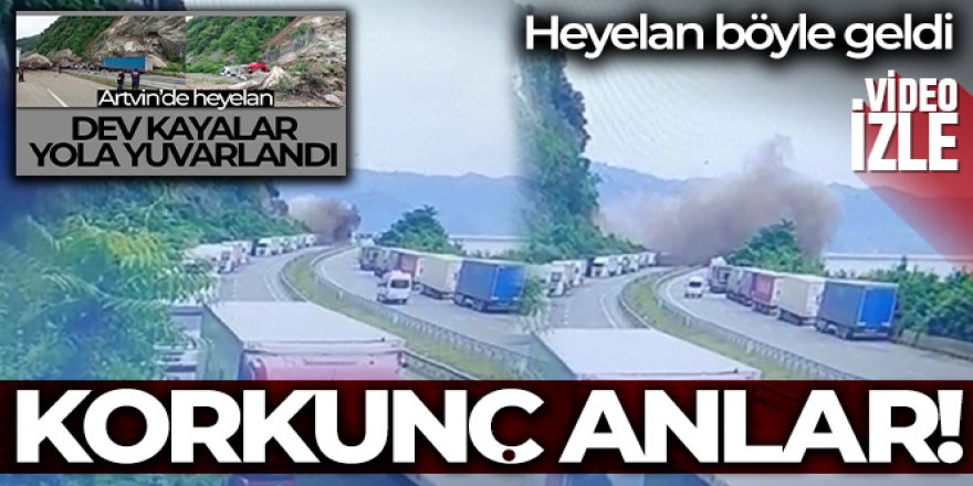 Artvin'in Kemalpaşa ilçesinde heyelan böyle geldi